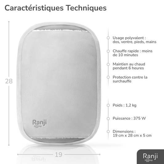 RANJI® Bouillotte Électrique Chauffante