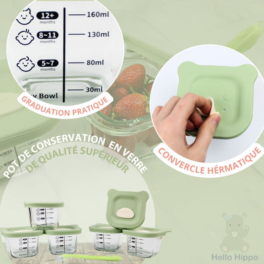 Pot de conservation en verre de qualité supérieur Hello Hippo