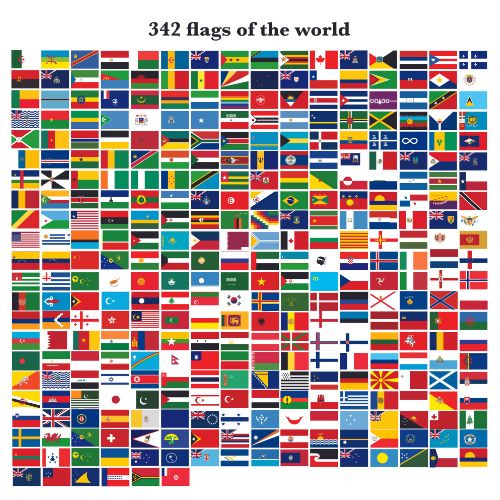 342 Drapeaux à planter pour carte et globe terrestre en liège