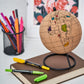 Tripvea - Globe Terrestre en Liège à Colorier 20 cm avec Marqueurs Inclus