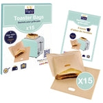 Set da 15 sacchetti riutilizzabili per tostapane – Sacchetti da cottura per toast, panini e muffin inglesi