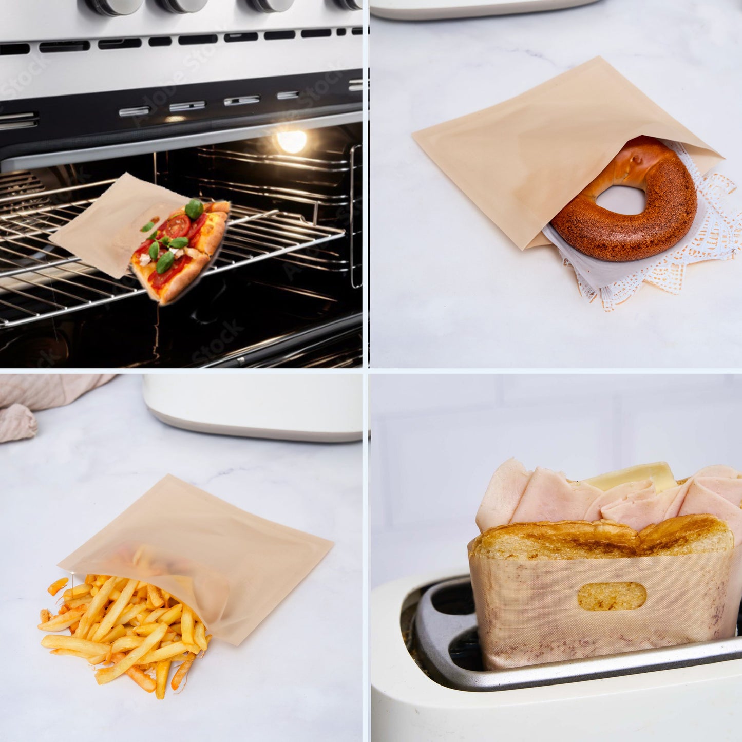 RANJI® 15er Set wiederverwendbare Toasterbeutel – Antihaft-Backbeutel für Croque Monsieur, Sandwiches & English Muffins