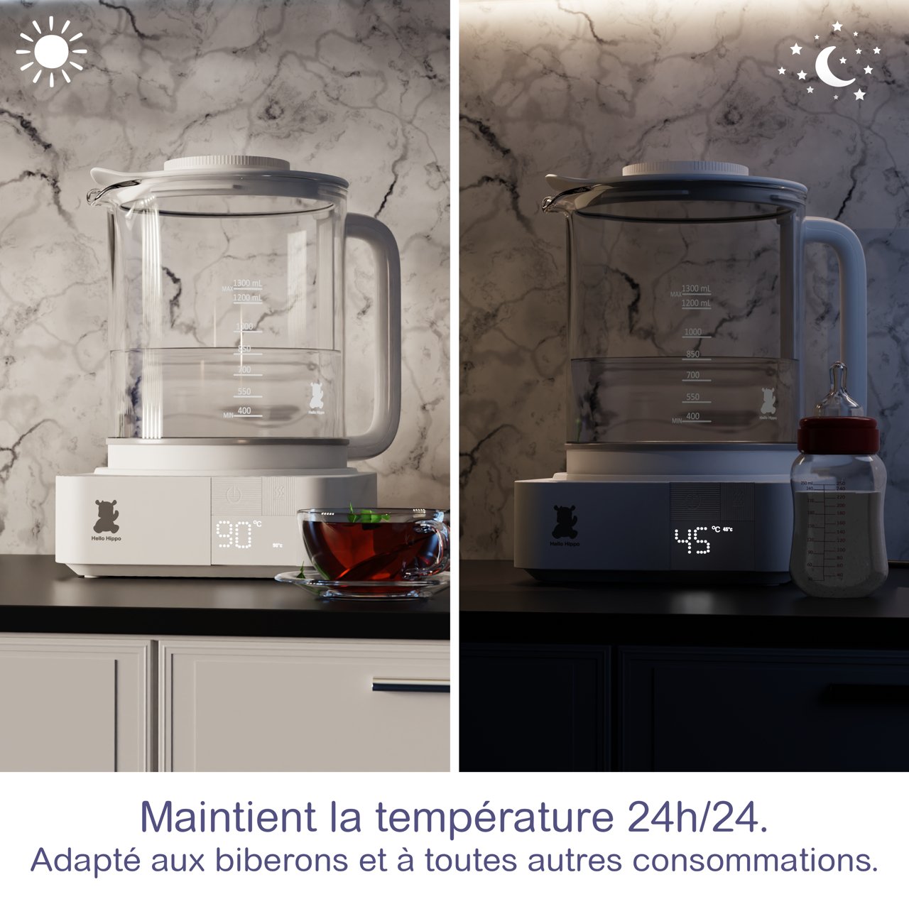 Intelligenter Wasserkocher aus Glas