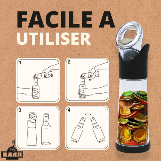 Ranji - Décapsuleur avec Récipient Intégré - Collecte Facile des Capsules