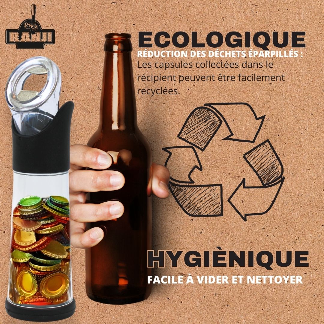 Ranji - Décapsuleur avec Récipient Intégré - Collecte Facile des Capsules