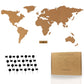 Mappa Mondo da Parete in Sughero | Planisfero Murale 100x46 cm con 50 Puntine
