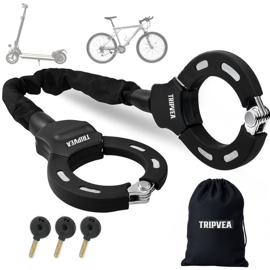 TRIPVEA® Antivol trottinette électrique, velo, poussette - Cadenas ultra résistant - Antivol menottes chaîne