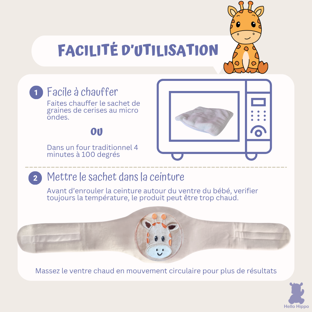 Cuscino Termico per bambini con Semi di Ciliegio (Giraffa)
