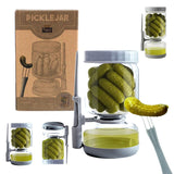 Pickle Jar with Strainer 900ml – Flip Hourglass Glass Container for Pickles & Olives