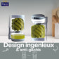 Pickle Jar with Strainer 900ml – Flip Hourglass Glass Container for Pickles & Olives