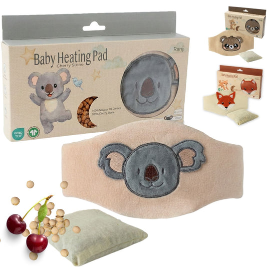 Bouillotte Bébé Anti Colique à Noyaux de Cerise - OEKO-TEX & Coton Bio GOTS (Koala)