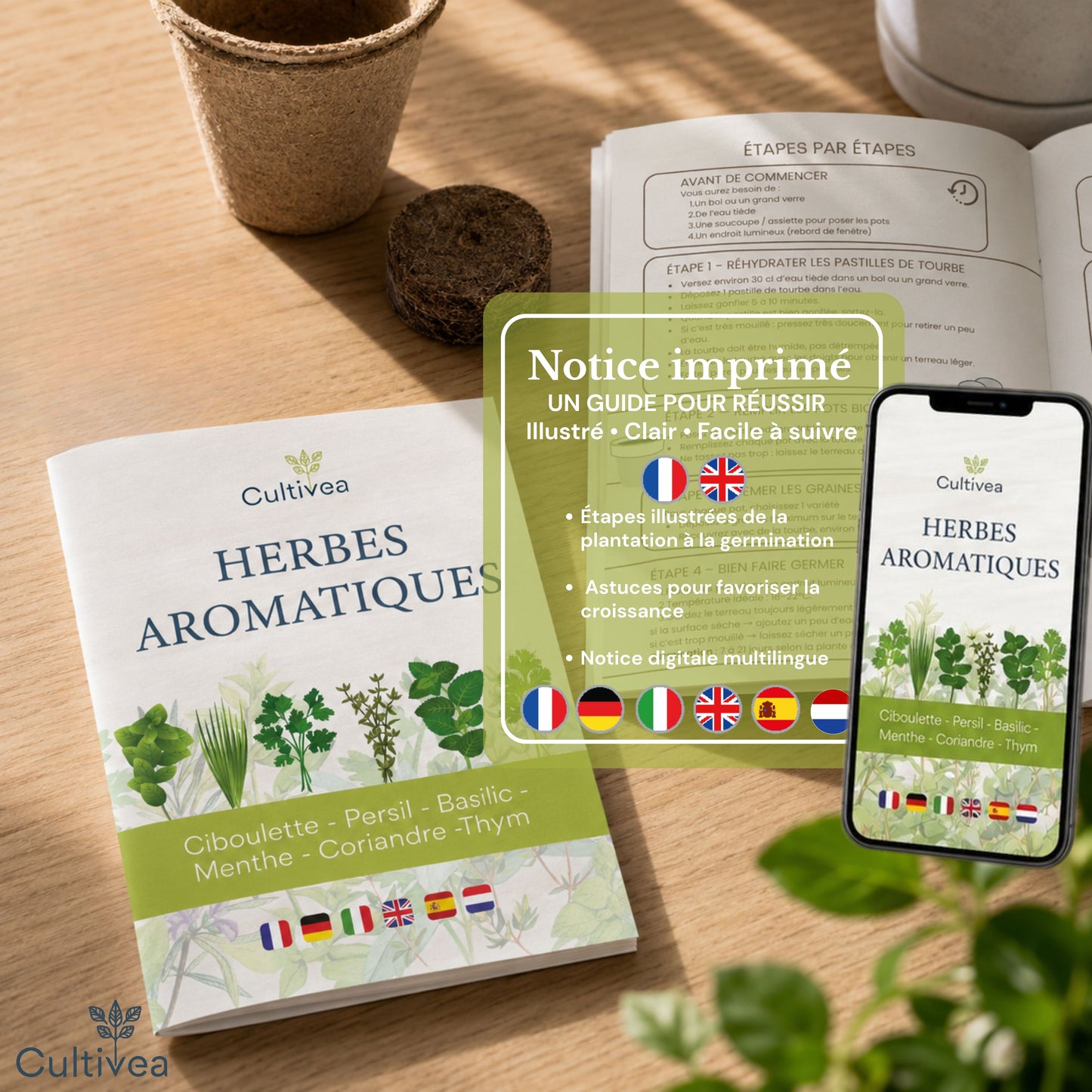 Kit Herbes Aromatiques BIO* Intérieur