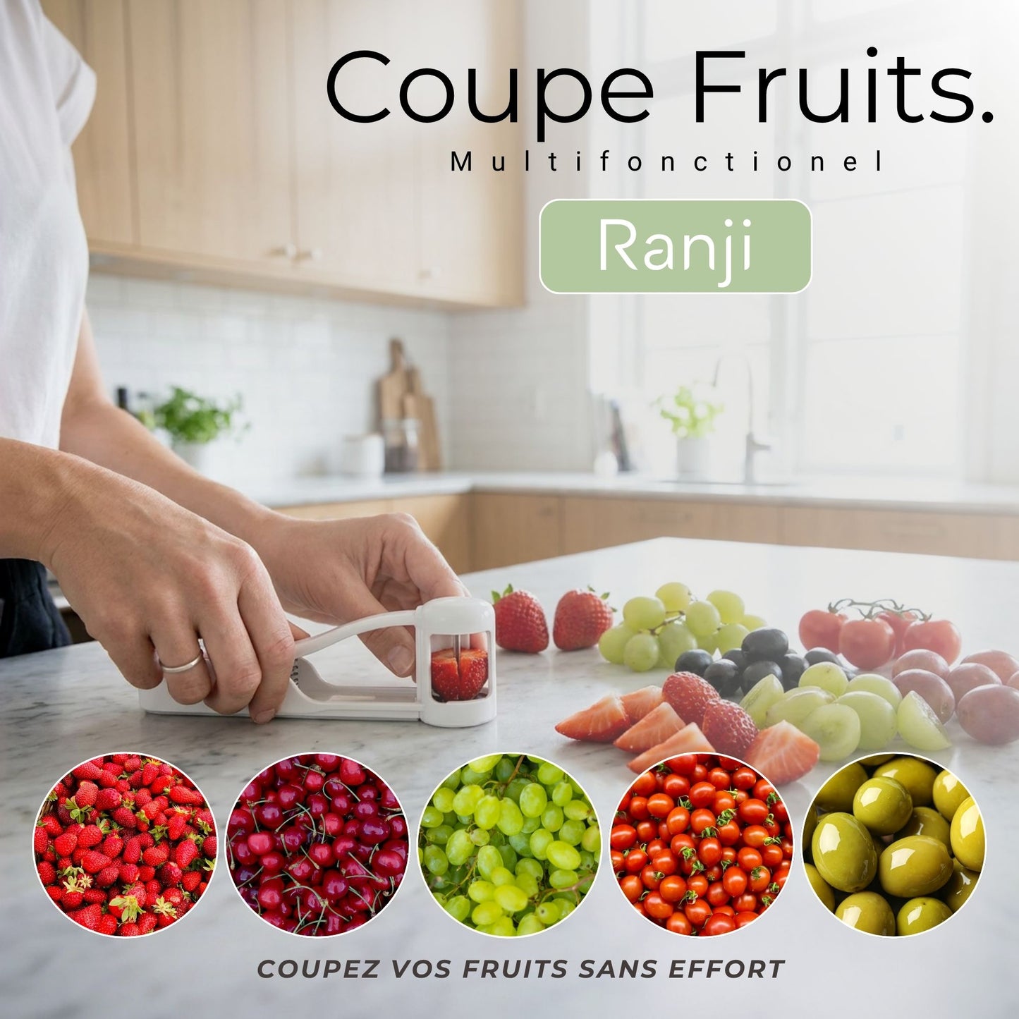 Coupe Raisin Multifonction – Coupe Tomates Cerises & Fraises