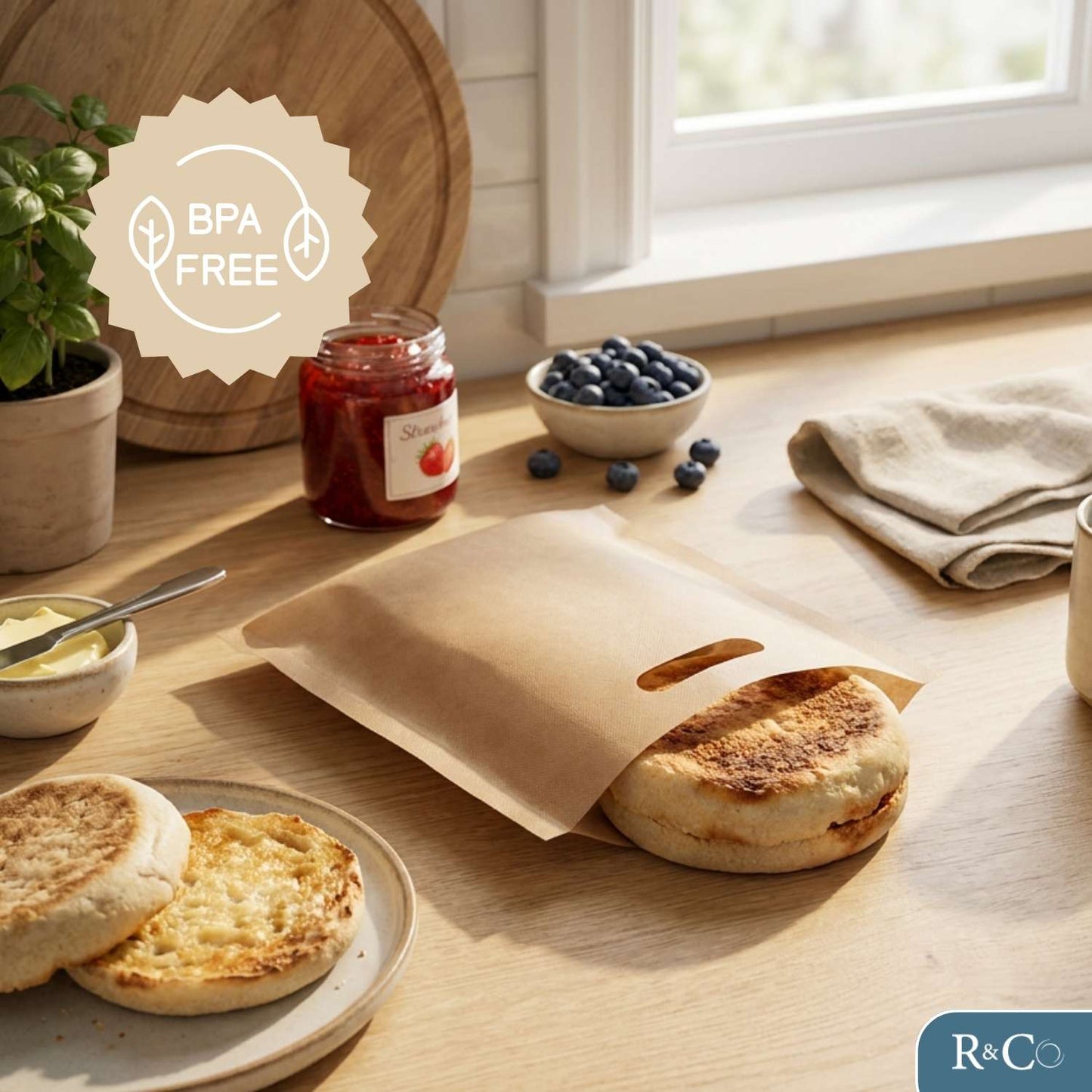 R&Co® Lot de 14 Toaster Bags Réutilisables – 4 Tailles Différentes – Sacs de Cuisson Antiadhésifs Sans BPA pour Grille-Pain, Air Fryer et Four