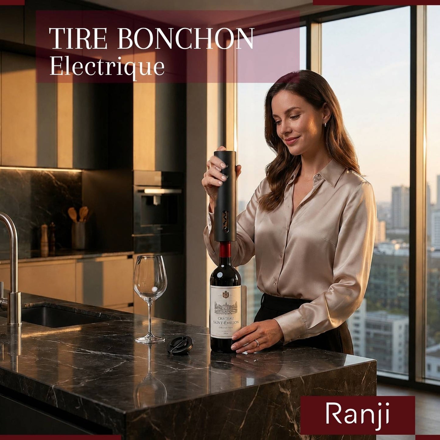 Ranji -  Tire Bouchon Électrique Rechargeable USB-C