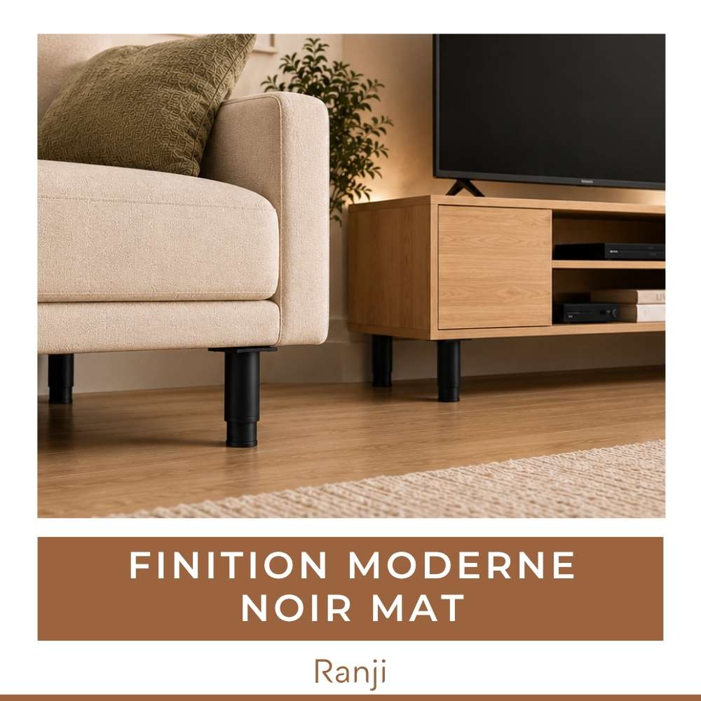 Lot de 4 Pied de Meuble Réglables en Acier