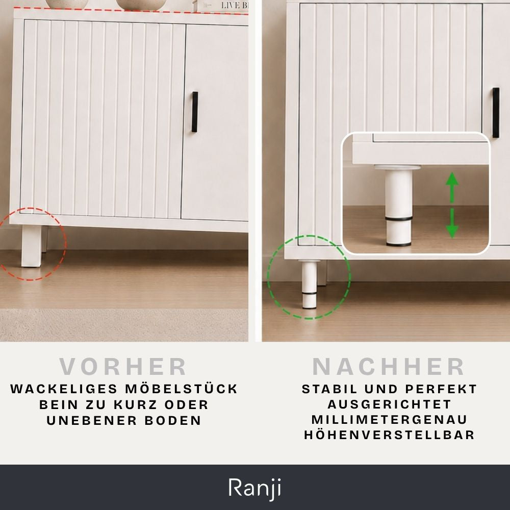 Lot de 4 Pied de Meuble Réglables en Acier