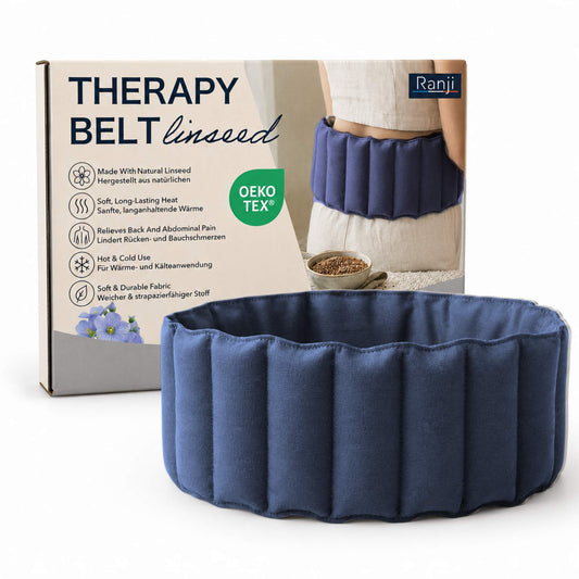 Bouillotte Ceinture Micro-Onde en Graines de Lin (Dos, Ventre) - Bleu