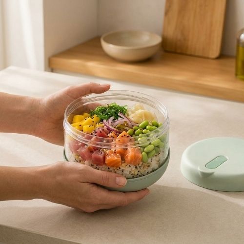 Lot de 2 Bocaux en Verre Ronds avec Couvercle Hermétique 1500 ml