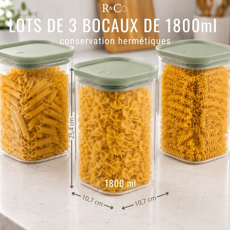 Bocal en Verre avec Couvercle Hermétique à Ouverture Facile – Cuillère Intégrée