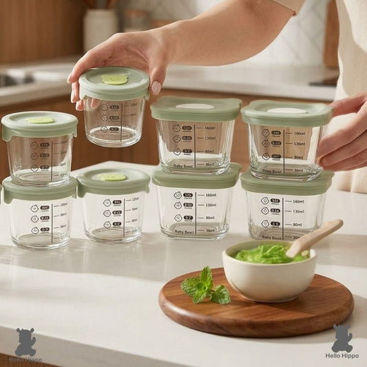 Lot de 6 Petits Pots Bébé en verre 160 ml – Idéal pour la Diversification Alimentaire