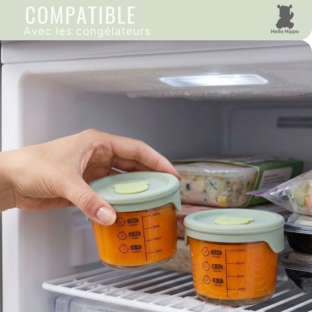 Lot de 6 Petits Pots Bébé en verre 160 ml – Idéal pour la Diversification Alimentaire