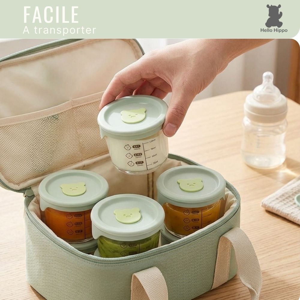 Lot de 6 Petits Pots Bébé en verre 160 ml – Idéal pour la Diversification Alimentaire