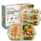 Lot de 3 Bocaux en Verre avec Couvercle Hermétique 930 ml - 3 Compartiments