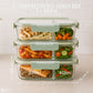 Lot de 3 Bocaux en Verre avec Couvercle Hermétique 980 ml, 2 Compartiments