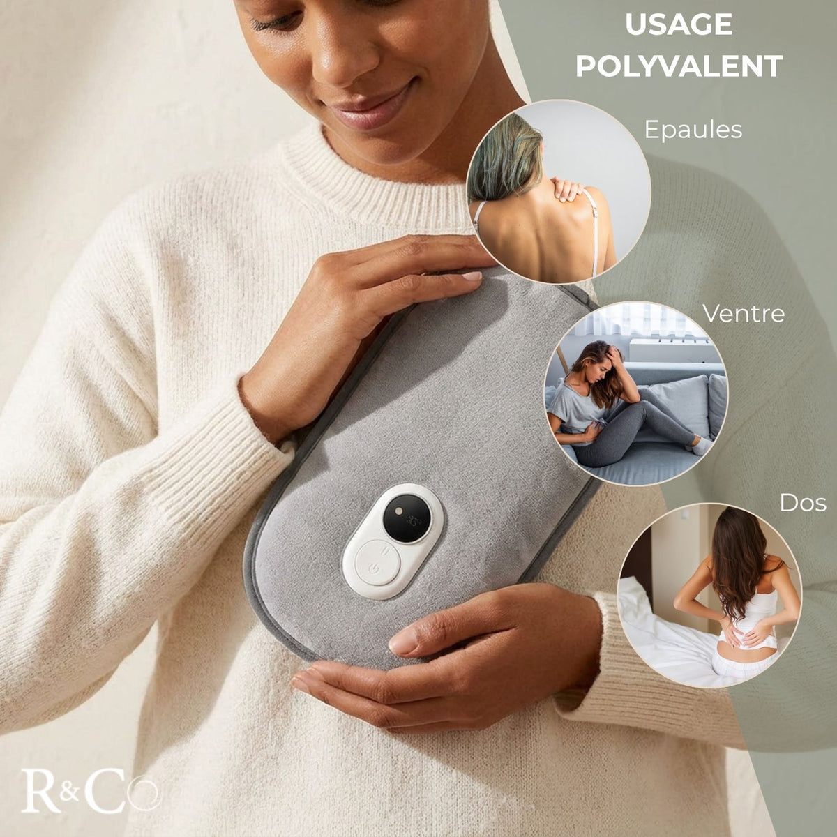 R&Co Bouillotte Électrique Chauffante avec Écran