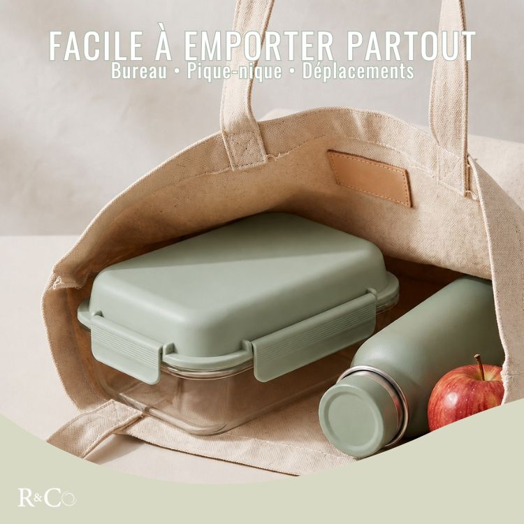 Bento Box – Lot 2 Bocaux en Verre Hermétiques 1050 mL + Pain de Glace